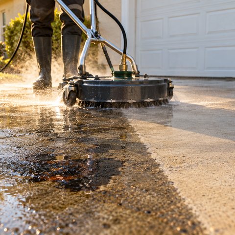 Driveway pressure washing